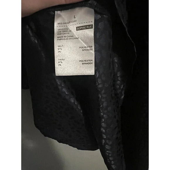 Sophie Rue Ella Satin Slip Dress Size Large Navy Leopard Print Nwt - Picture 5 of 5